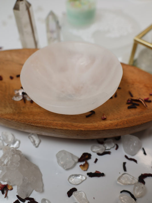 Kleine runde Selenit Schale