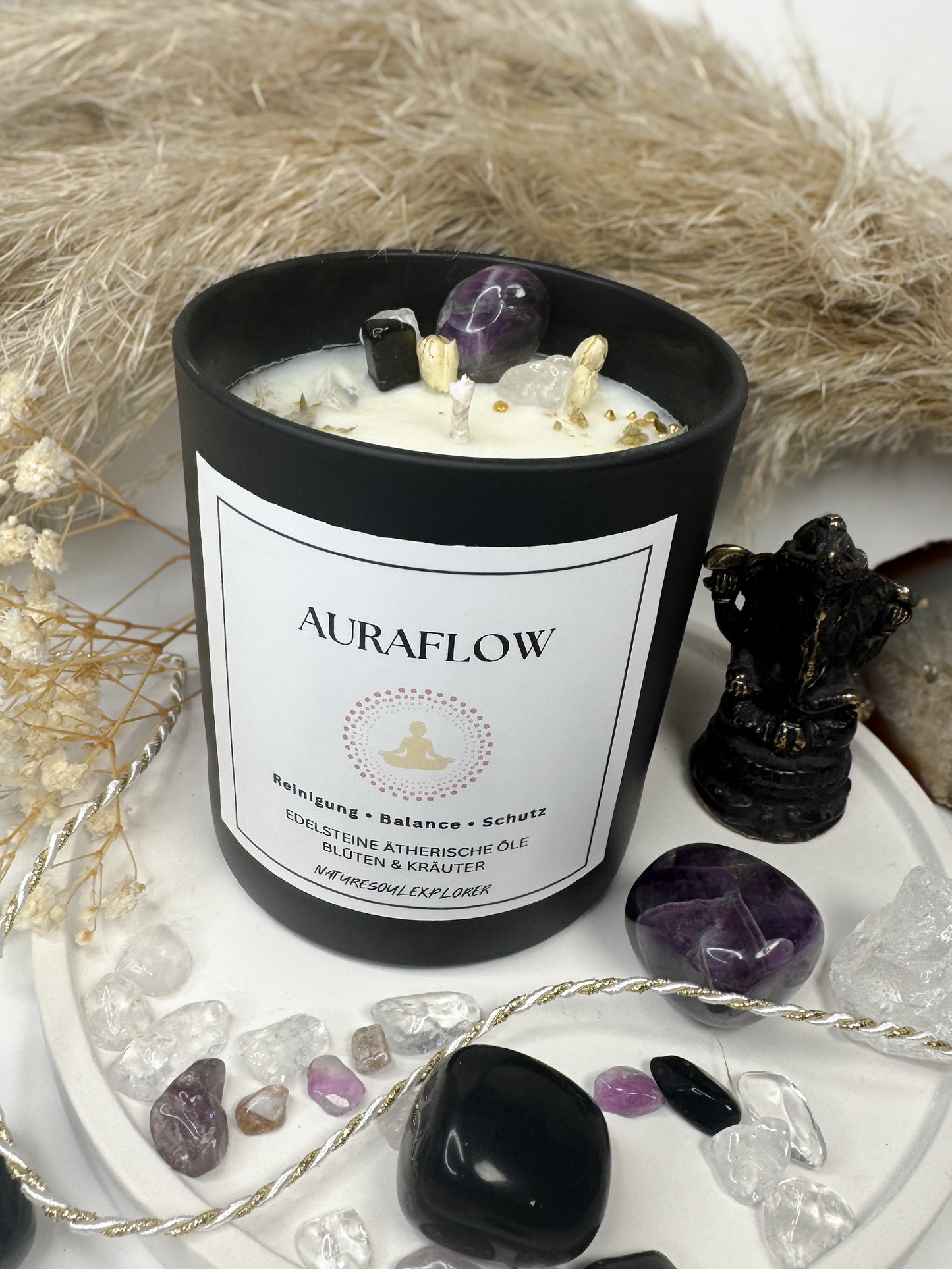 Kristallkerze „AURAFLOW“ Reinigung•Balance•Schutz