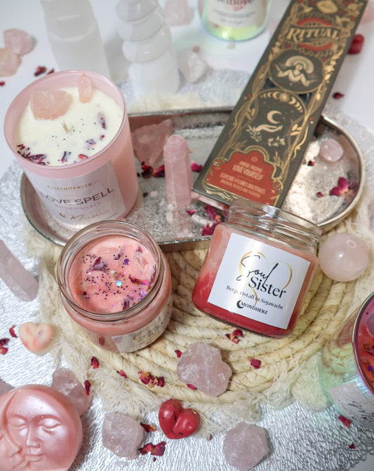 Kristallkerze Soul Sister mit Bergkristall