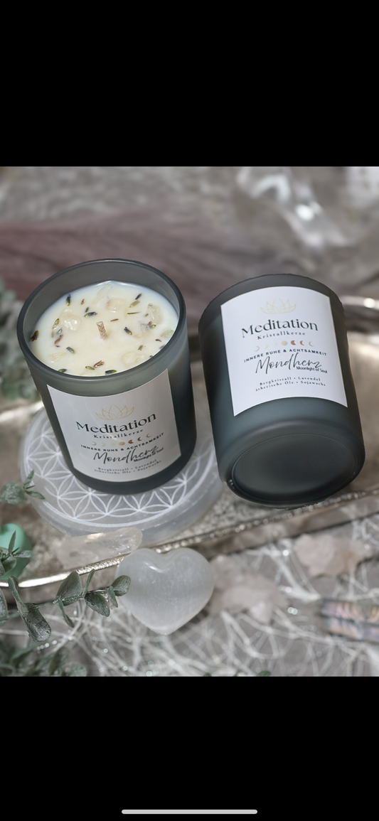 Kristallkerze MEDITATION innere Ruhe & Achtsamkeit