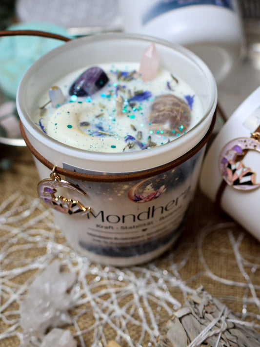 Kristallkerze MONDHERZ für Kraft•Stabilität•Balance