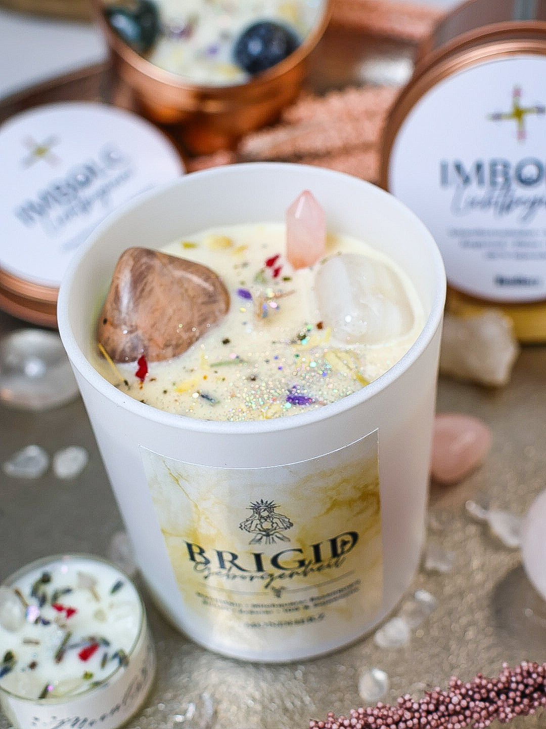 Brigid Geborgenheit Imbolc Kristallkerze limitiert