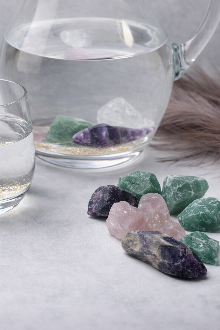 Hautpflege - Edelsteinset    Rohsteine/Wassersteine